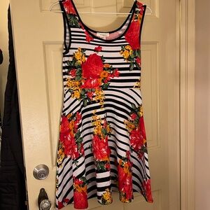Floral stripe dress